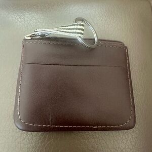 New Brown Leather Keychain Wallet